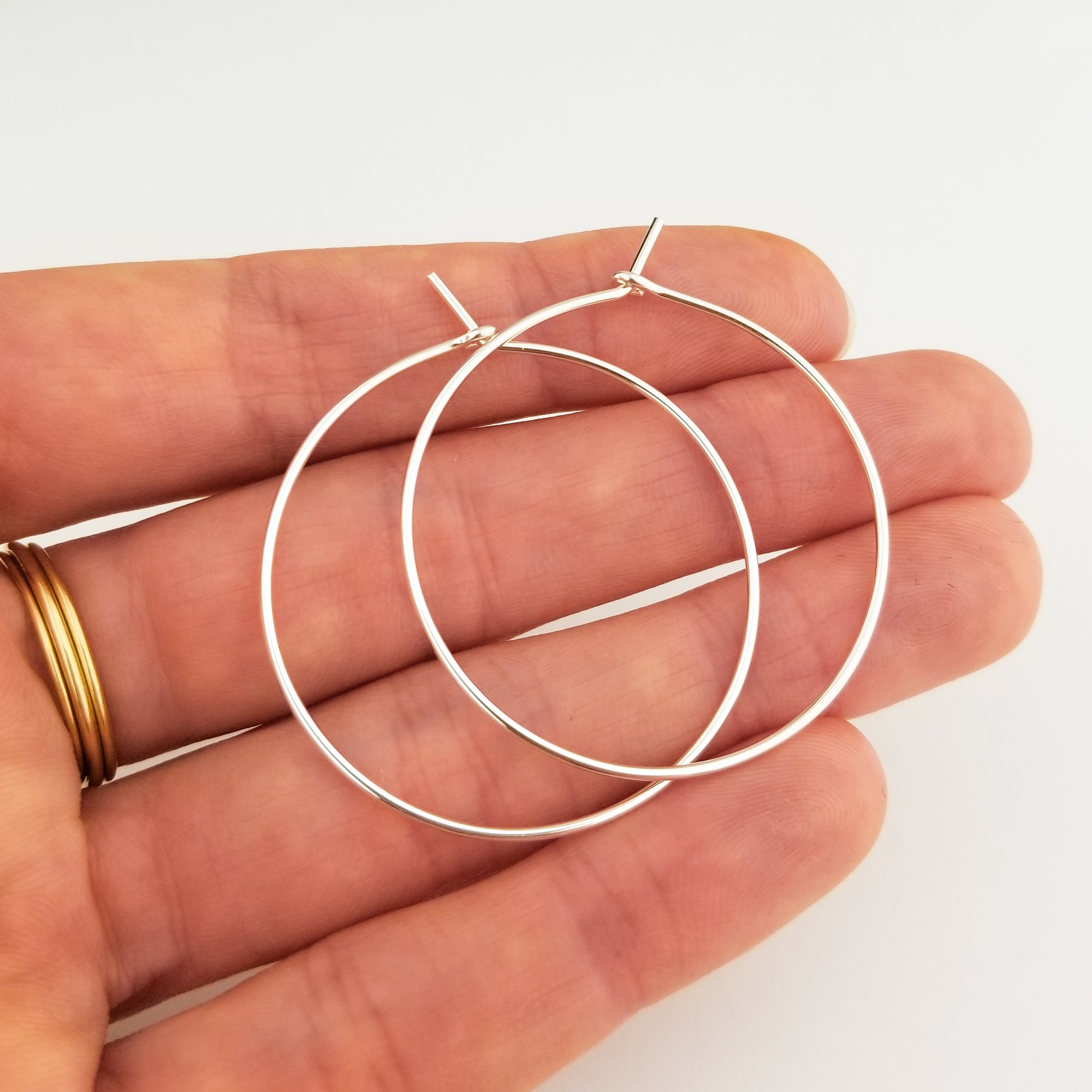 Thick Classic Silver Hoop Earrings