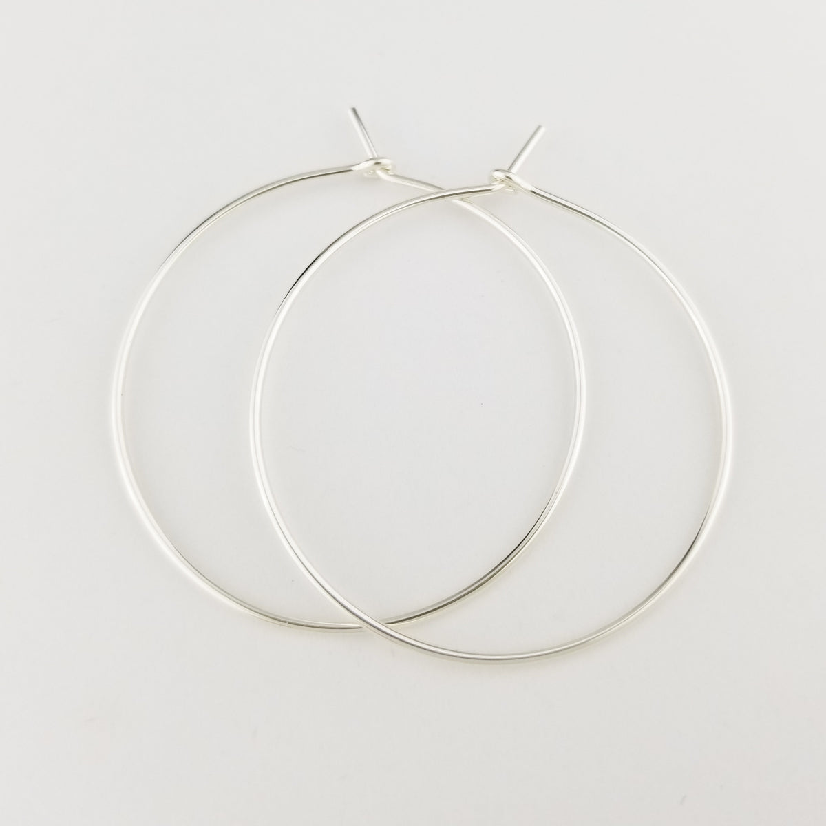 Thick Classic Silver Hoop Earrings