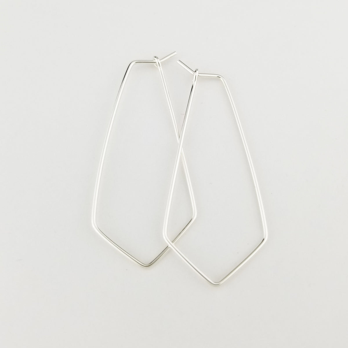Thin Silver Chevron Hoop Earrings